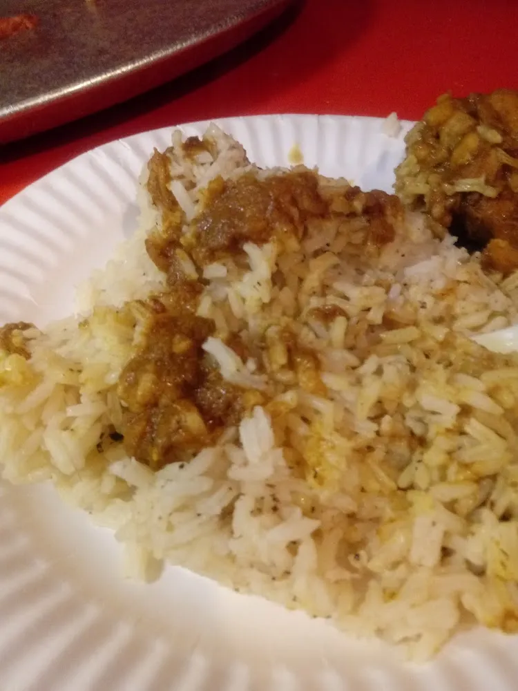 Okras and Rice with Curry Chicken